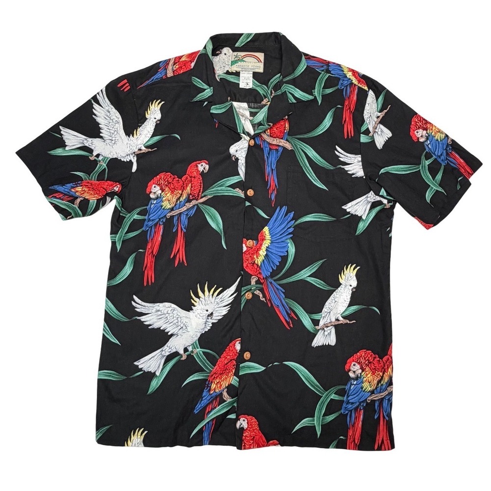 Vintage Paradise Found Hawaiian Shirt Mens Medium USA  Magnum PI Summer